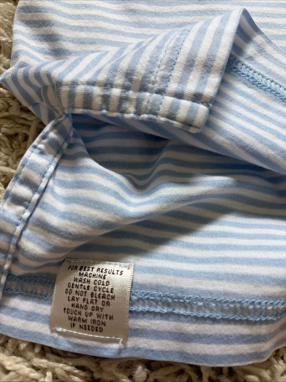 Peter Millar Masters Golf Polo Shirt Mens Size XL Light Blue White Striped - Picture 8 of 9